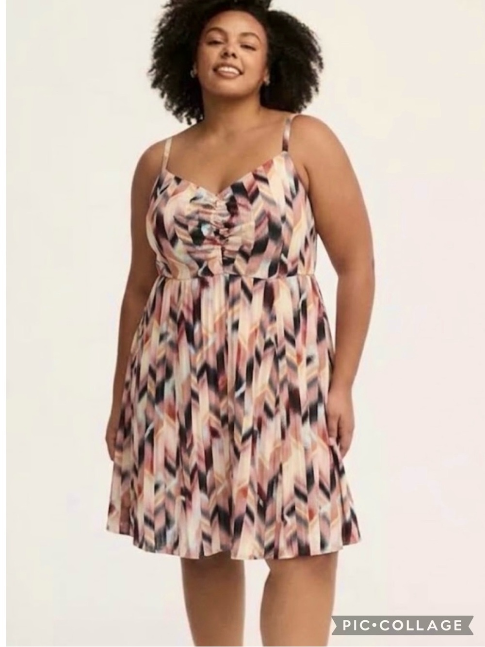 Torrid Dress Challis Skater Multicolor Geometric Print Sleeveless Mini 2X